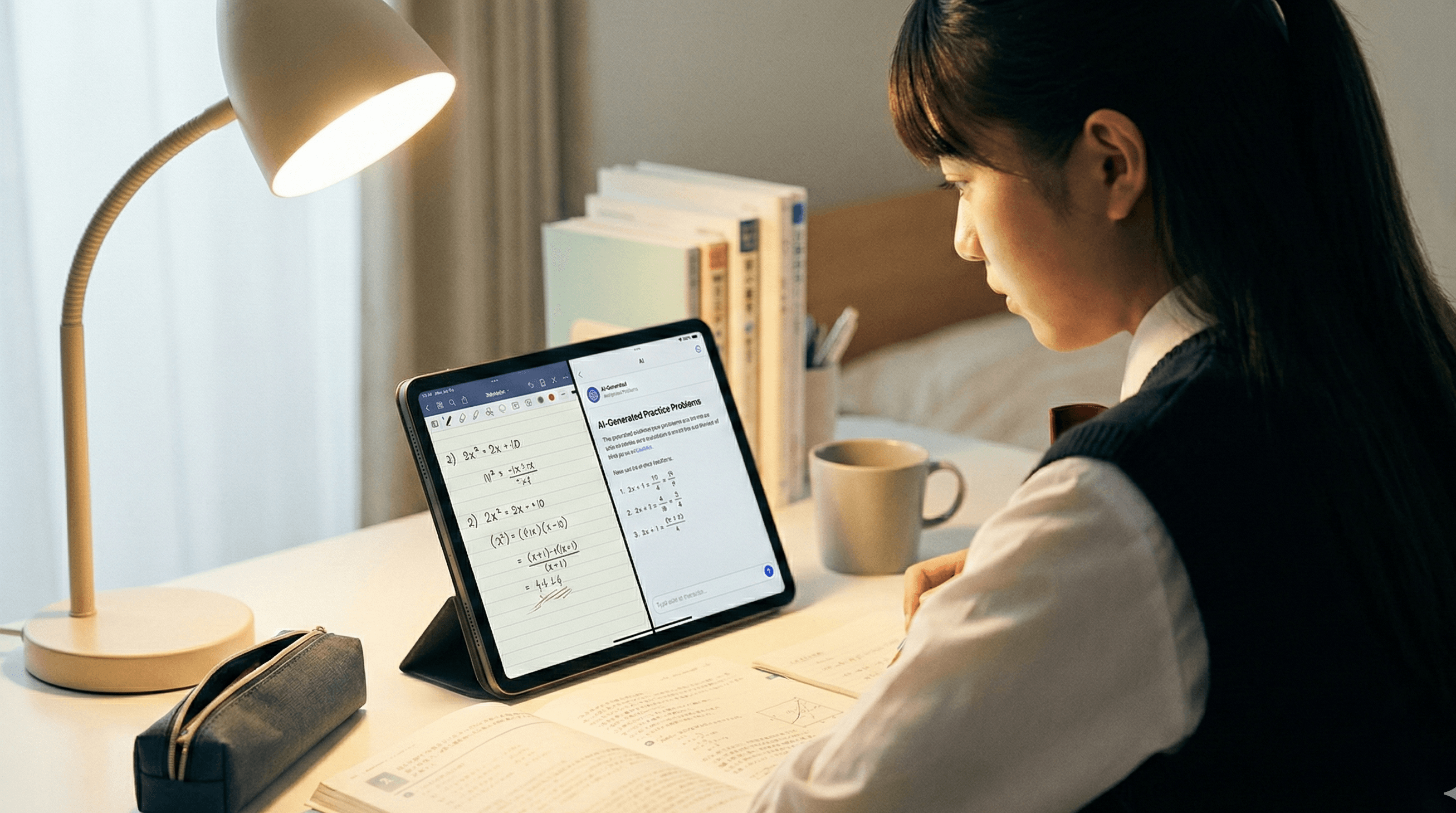 リアルタイムノート共有とAI問題自動生成で個別指導の質を向上